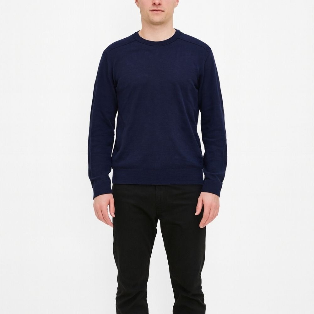 Banana Republic Mens Navy Blue Crewneck Long Sleeve Large Organic Cotton